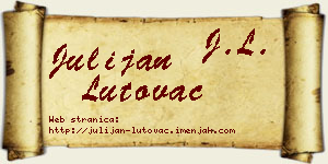 Julijan Lutovac vizit kartica